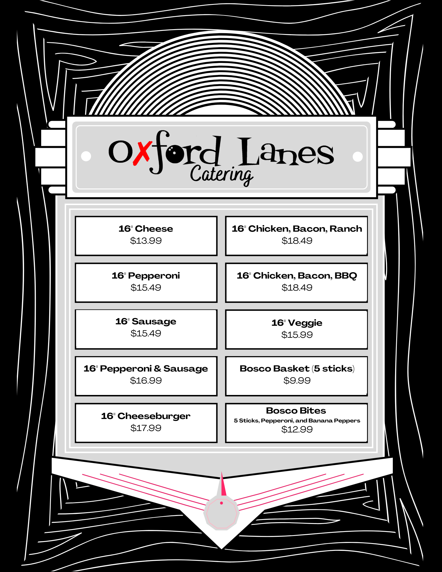 Oxford Lanes Catering A La Carte Menu